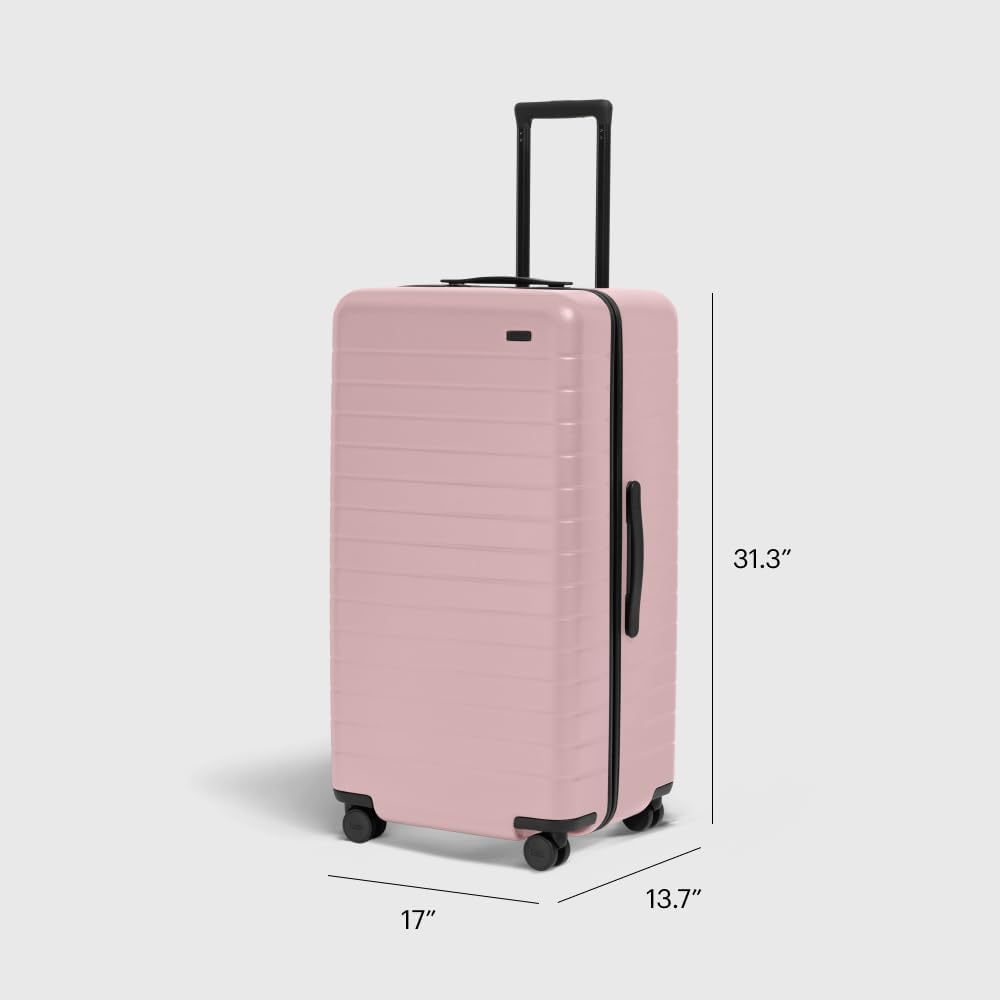 Away Large Trunk Luggage, 31 Inch Hardside Suitcase with Spinner Wheels, Lightweight & Durable, TSA Lock, Ideal for Long Trips, Blush Pink