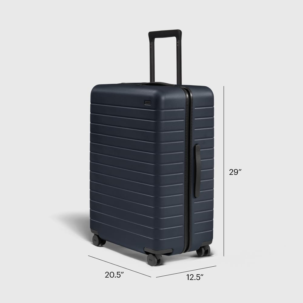 Away Large Checked Luggage, 29 Inch Hardside Suitcase with Spinner Wheels, Lightweight & Durable, TSA Lock, Navy Blue