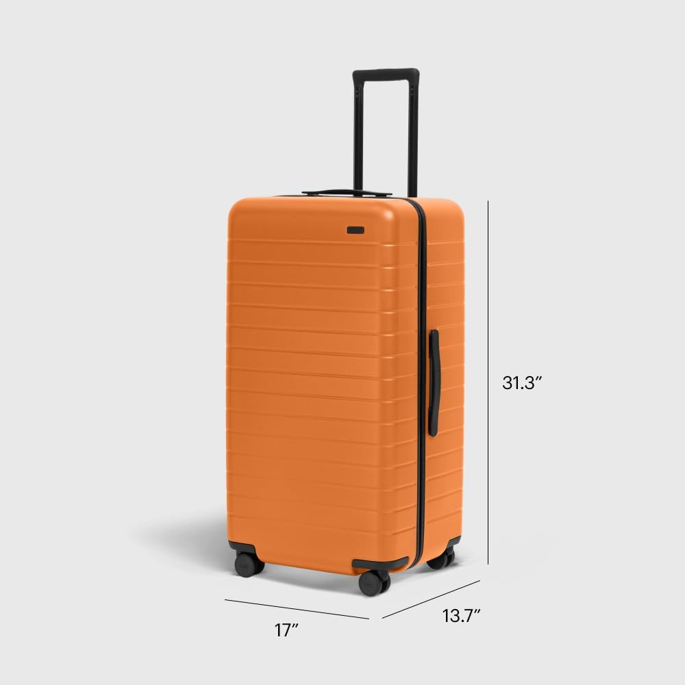 Away Large Trunk Luggage, 31 Inch Hardside Suitcase with Spinner Wheels, Lightweight & Durable, TSA Lock, Ideal for Long Trips, Sorbet Orange