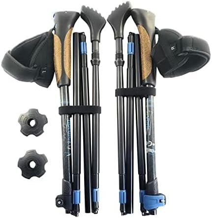 York Nordic Ultralight Folding Walking Poles - Travel Ready - with Rubber Feet, Baskets, and Bag