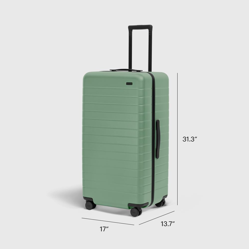 Away Large Trunk Luggage, 31 Inch Hardside Suitcase with Spinner Wheels, Lightweight & Durable, TSA Lock, Ideal for Long Trips, Sea Green