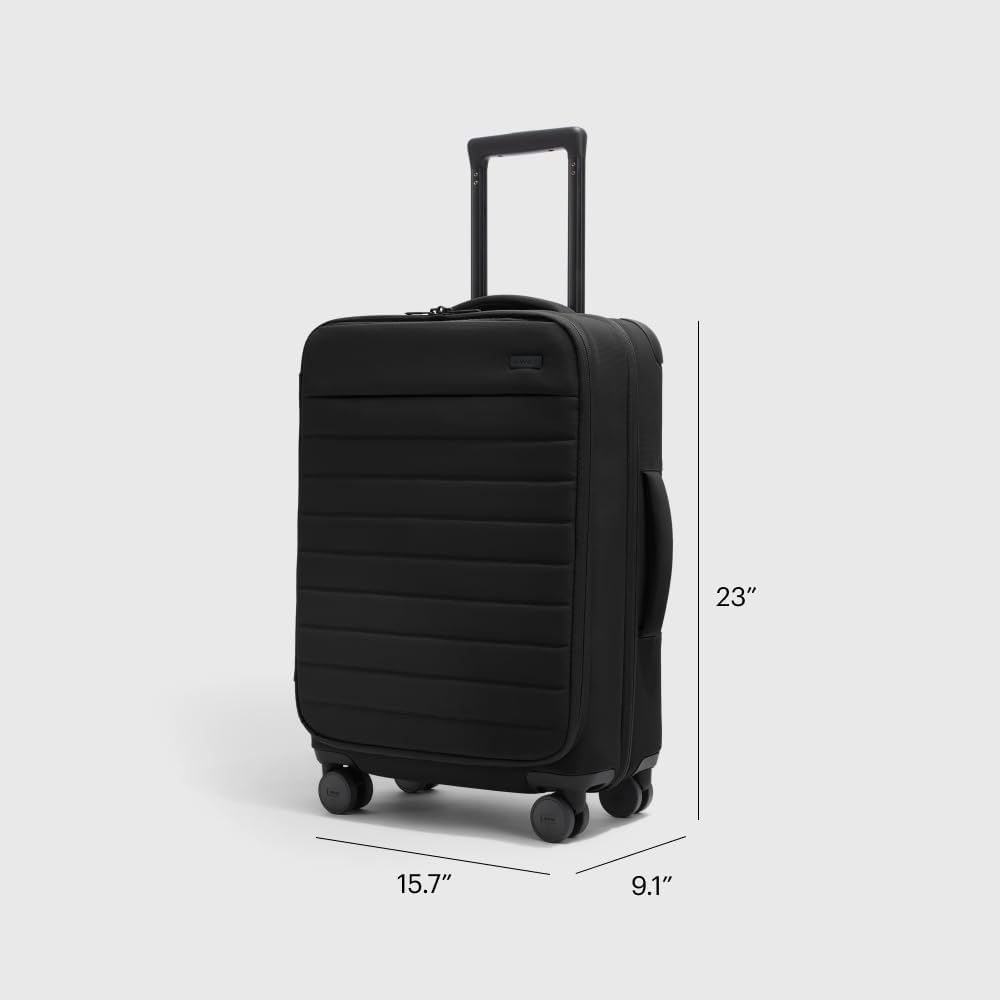 Away Softside Bigger Carry-On Suitcase, 23 Inch Lightweight, Expandable High-Strength Nylon Luggage With Spinner Wheels, Meets Requirements for Most Major Airlines, Jet Black