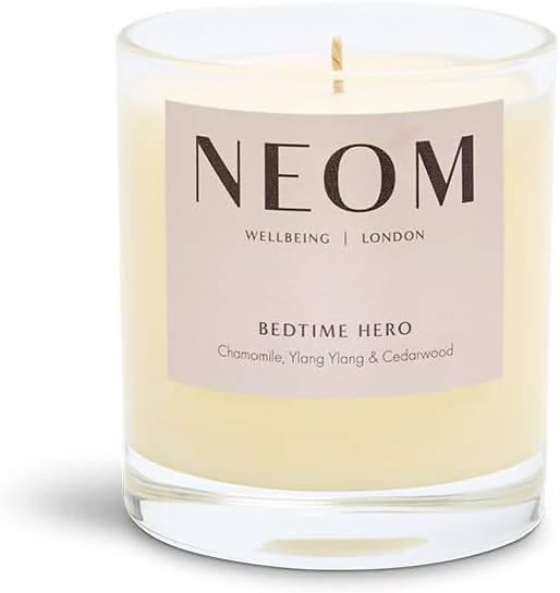 Neom- Bedtime Hero Luxury Candle, 1 Wick | Ylang Ylang & Chamomile | Essential Oil Aromatherapy Candle |Scent to Sleep