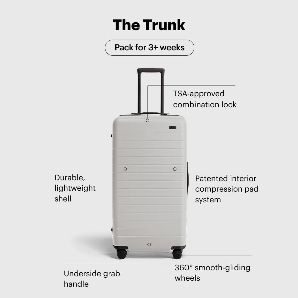 Away Large Trunk Luggage, 31 Inch Hardside Suitcase with Spinner Wheels, Lightweight & Durable, TSA Lock, Ideal for Long Trips, Cloud Gray