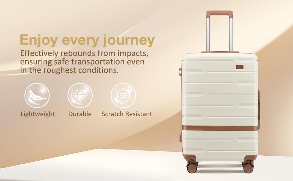 Luggage Sets 3 Piece with TSA Lock Hardside PC+ABS Carry On Suitcase with YKK Zippers Lightweight Rolling Travel Luggage Sets with Spinner Wheels (Pink, 20 Inch)