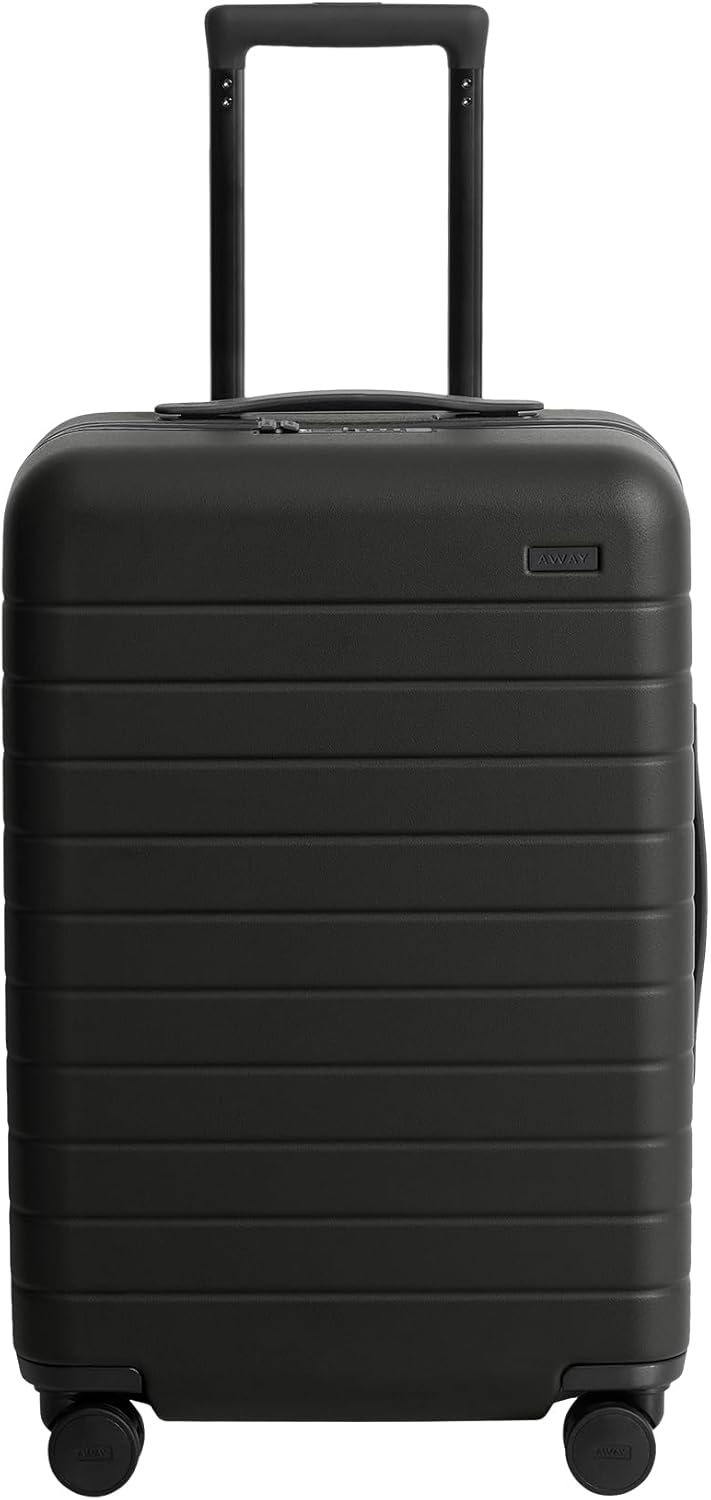 Away Bigger Carry-On Luggage, Lightweight Hardside Large Suitcase with Spinner Wheels, TSA Lock, Airline Approved, Jet Black