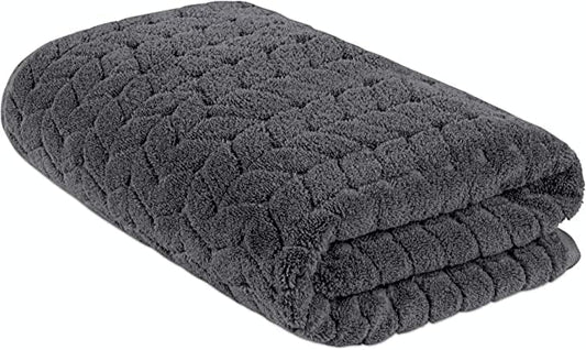 BAGNO MILANO Turkish Bath Towels, Soft Plush Jacquard Luxury Bath Towels, Quick Dry Towel Set (Charcoal, Bath Sheet)