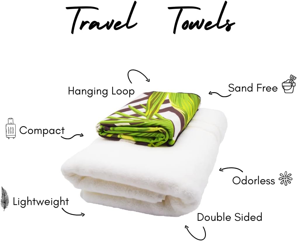 ECCOSOPHY Microfiber Beach Towel - Sand Free Towels are Quick Dry, Light Weight, Super Absorbent - Perfect Pool, Travel, Cruise, Camping Essentials - Oversized Extra Large for Adults 71x35 in