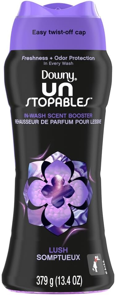 Downy Unstopables In Wash Scent Booster Beads, Lush Scent, 13.4 oz, Laundry Beads for Odor Protection, Downy Scent Booster Beads, Laundry Scent Boosters