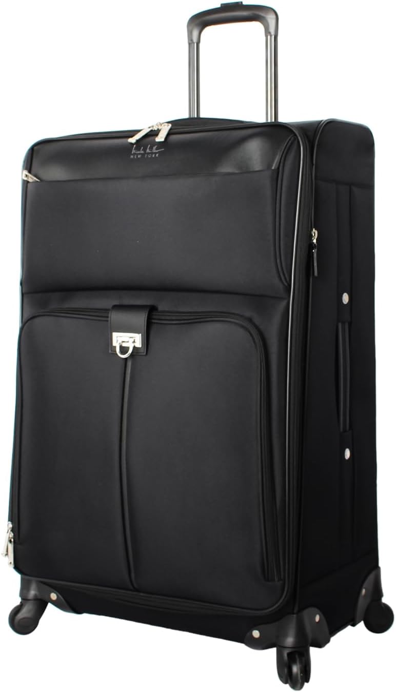 Nicole Miller Carry on Luggage Collection - Large 28 Inch Expandable Softside Suitcase - Lightweight Checked Bag With 4-Rolling Spinner Wheels