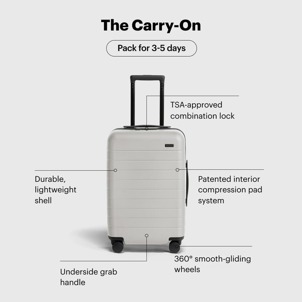 Away Carry-On Luggage, Lightweight Hardside Suitcase with Spinner Wheels, 22 Inch Airline Approved, TSA Lock, Cloud Gray