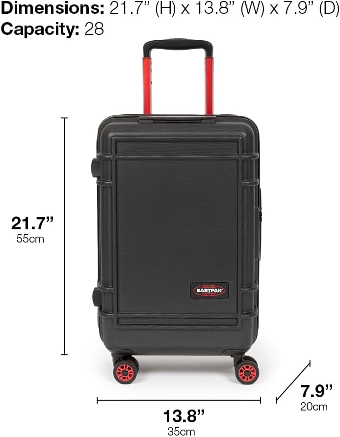 EASTPAK Resist'R Zip Cabin – 28L Hardshell Carry-On with Dual Compartments, 360° Spinner Wheels, TSA Lock & Telescopic Handle, Camo