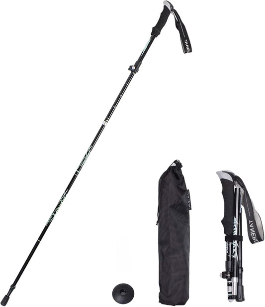 Single Trekking Pole | 7075 Aluminum Anti-Shock, Ultralight, Adjustable & Collapsible Hiking Stick