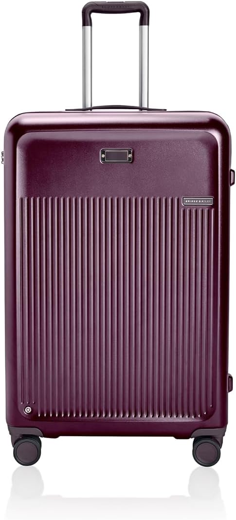 Briggs & Riley 30" Large Expandable Spinner - Checked Luggage for Travel, Suitcases with Wheels, Hardside Rolling Bag for Men & Women, Self-Repairing Zipper - Sympatico Collection, Plum