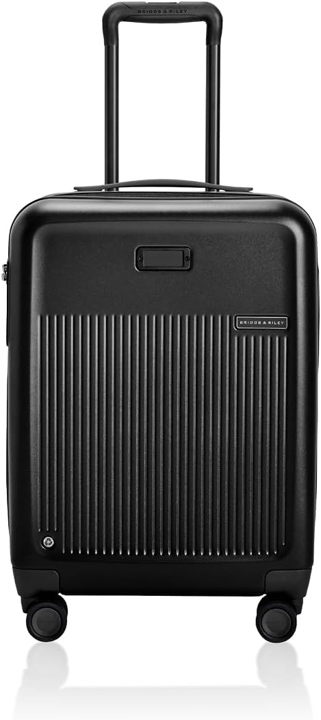 Briggs & Riley 21" Global Carry On Expandable Spinner - Luggage for Travel, Suitcases with Wheels, Hardside Rolling Bag for Men & Women, Self-Repairing Zipper - Sympatico Collection, Black