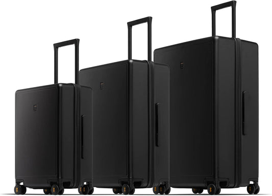 LEVEL8 Elegance Matte Luggage Set, 20 Inch Carry-on Luggage, 24&28 Large Suitcase Lightweight Hardside Suitcases with Wheels,Tsa Lock,3-Piece Set(20/24/28), Black