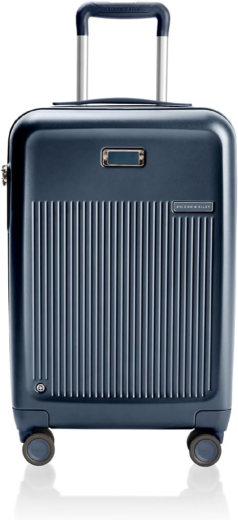 Briggs & Riley Essential 22" Carry On Expandable Spinner - Luggage for Travel, Suitcases with Wheels, Hardside Rolling Bag for Men & Women, Self-Repairing Zipper - Sympatico Collection, Navy