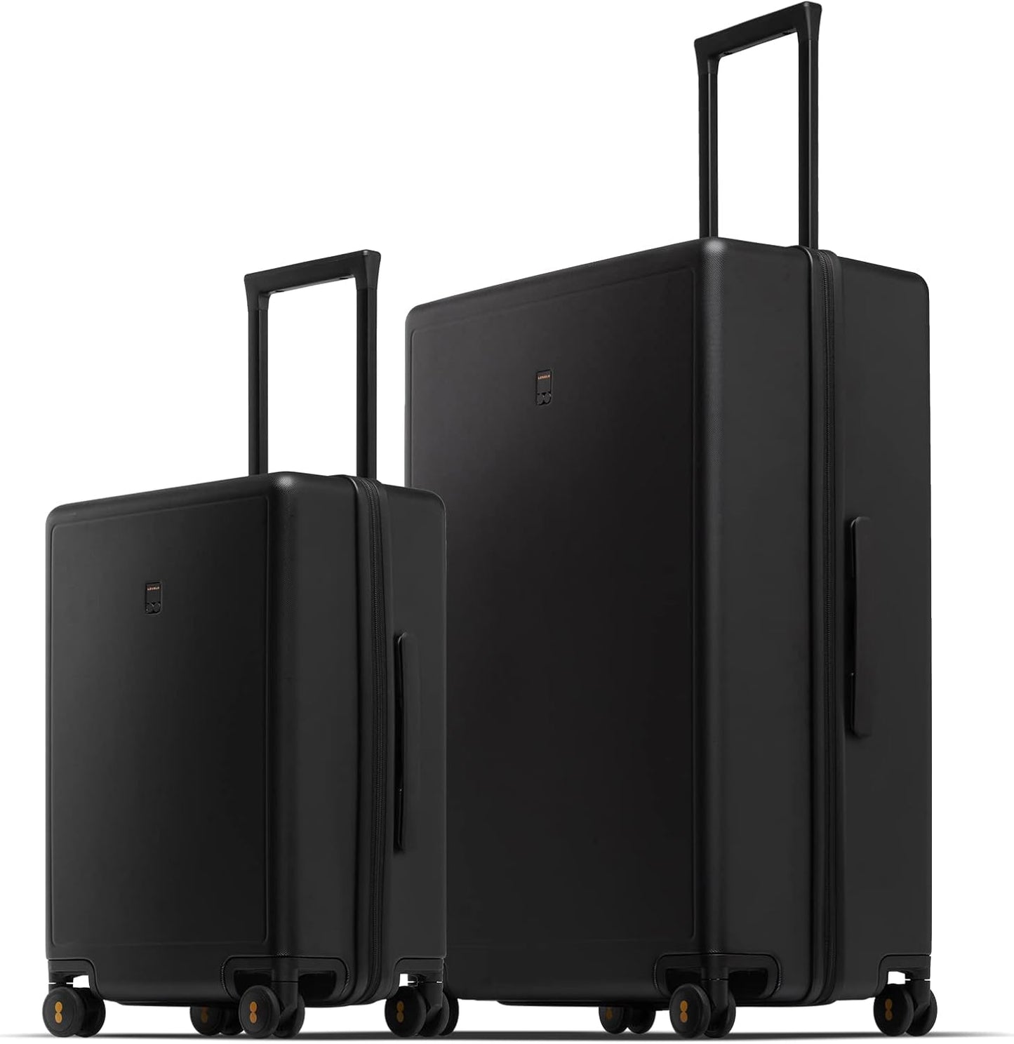 LEVEL8 Luggage Sets 2 Piece, 20/28 inch Hardshell Suitcases Sets, Lightweight Luminous Textured Hardside with Spinner Wheels, Tsa Lock, 2-Piece Set (20/28), Black