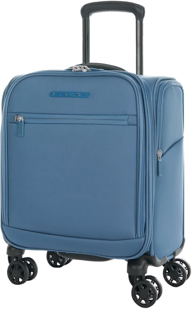 Verage Under Seat Luggage with Wheels, Softside Small Suitcase Spinner Carry On Luggage Bags for Airlines Airplanes Short Trip Men Women (Coast Blue, 14-Inch Underseat)