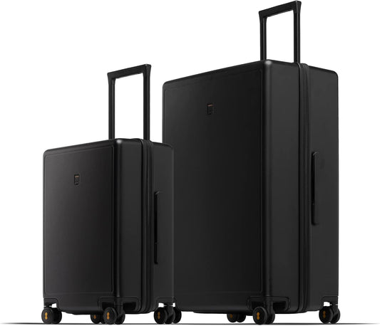 LEVEL8 Elegance Matte Luggage Set, 20 Inch Carry-on Luggage, 28“ Large Suitcase Lightweight Hardside Suitcases with Wheels,Tsa Lock,2-Piece Set(20/28), Black