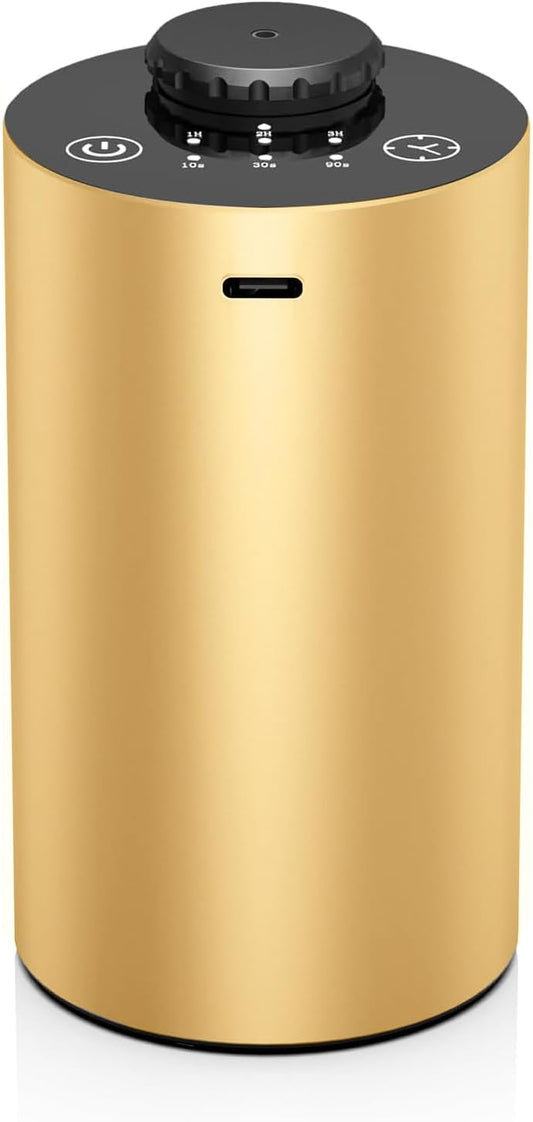 Waterless Essential Oil Diffuser for Home Battery Operated Cordless Scent Diffuser with Timing & 3 Mist Levels car Diffuser， Aluminum Alloy