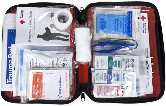 American Red Cross Officially Licensed Product, First Aid Kit, 73 Piece Emergency Medical Supplies to Treat Minor Injuries