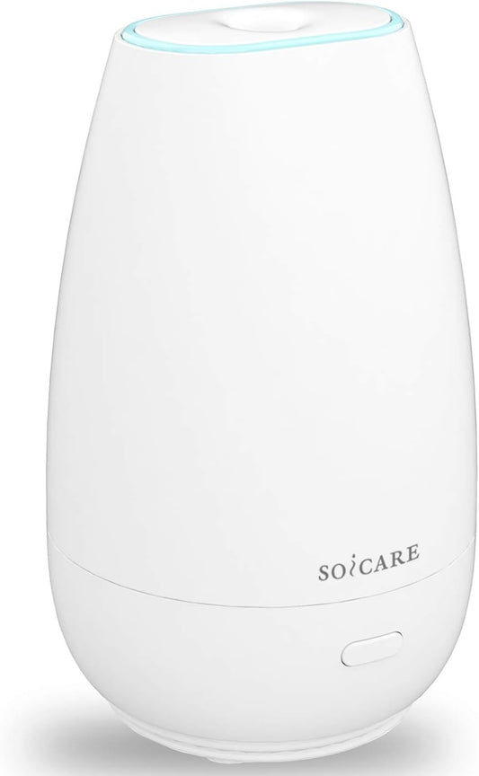 SOICARE Car Diffuser (2nd Generation), Small Portable Car Essential Oil Diffuser with Built-in USB Cable, Mini Aromatherapy Air Scent Humidifier Diffuser for Travel/Office/Home (White)