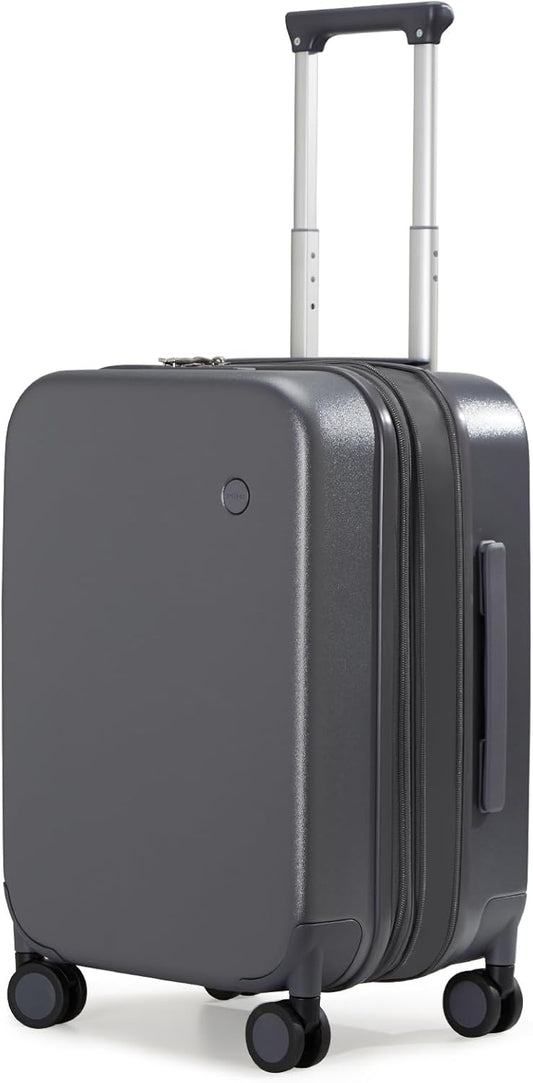 mixi 20 Inch Large Expandable Carry on Luggage Suitcase with Spinner Wheels, Hardside Rolling Travel Suitcase PC with TSA Lock, Rock Gray