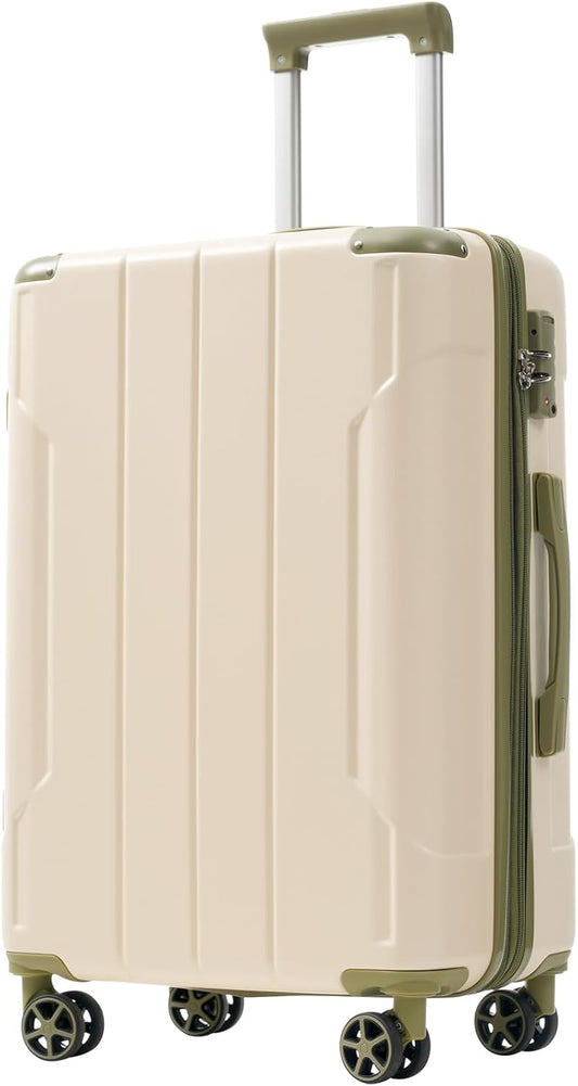 Merax 24 Inch Expandable Checked Luggage, Hardshell ABS Medium Suitcase with Spinner Wheels, TSA Lock, Lightweight Travel Suitcase for Long Trips and Vacations