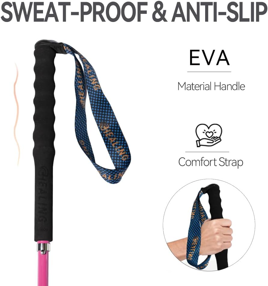 Carbon Fiber Trekking Poles 2-Pack - Ultra Lightweight 10oz, Collapsible 3-Piece Folding Design with Anti-Shock, Moisture-Wicking Cork Grips for Hiking, Mountaineering