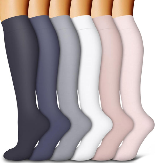 6 Pack Copper Compression Socks for Women and Men Circulation-Best Support for Medical, Running,Nursing,Athletic