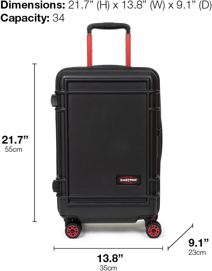 EASTPAK Resist'R Zip S – 34L Hardshell Suitcase with Dual Compartments, TSA Lock, Silent 360° Spinner Wheels & Water-Resistant Design, Camo