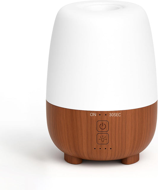 Rechargeable Battery Essential Oil Diffuser 150ML, Portable Cordless Aromatherapy Diffuser, 7-Color LED Light, 7 Hours Run Time, Quiet Design, Safe Auto Shut-Off, for Office, Home, Outdoor