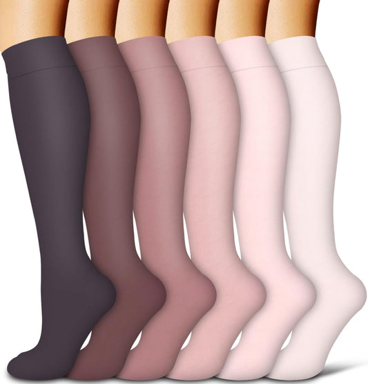 Copper Compression Socks for Women and Men(6 Pairs)-Best Support for Running, Athletic, Nursing, Travel