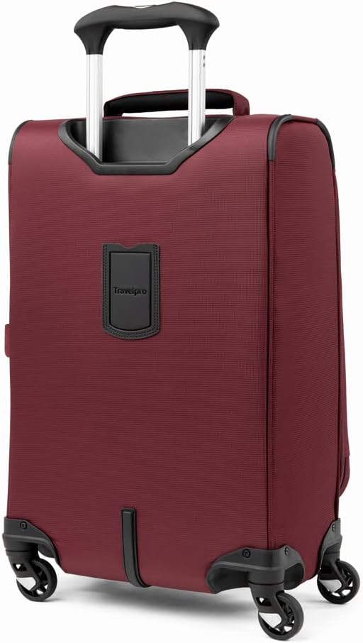 Travelpro Maxlite 5 Softside Expandable Luggage with 4 Spinner Wheels, Lightweight Suitcase, Men and Women, International, Burgundy, Carry-on 21-Inch