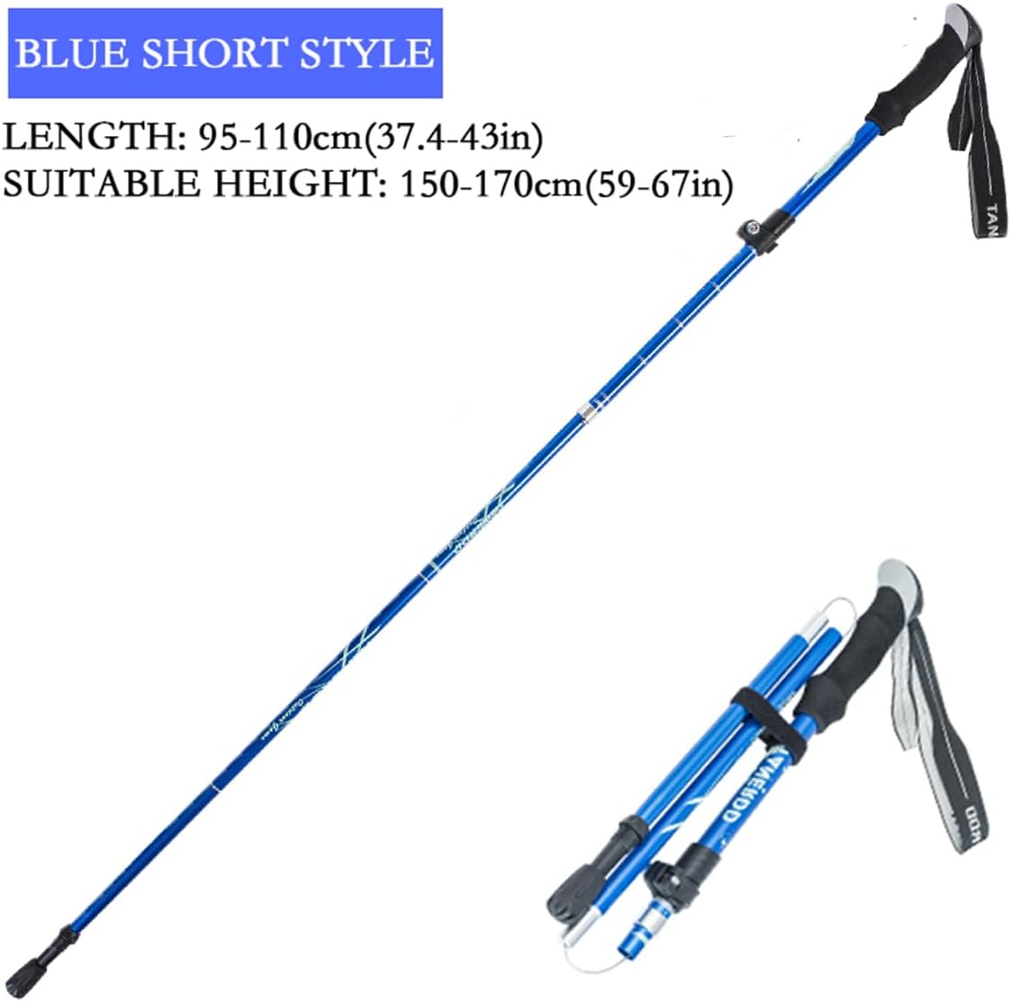 Single Trekking Pole | 7075 Aluminum Anti-Shock, Ultralight, Adjustable & Collapsible Hiking Stick