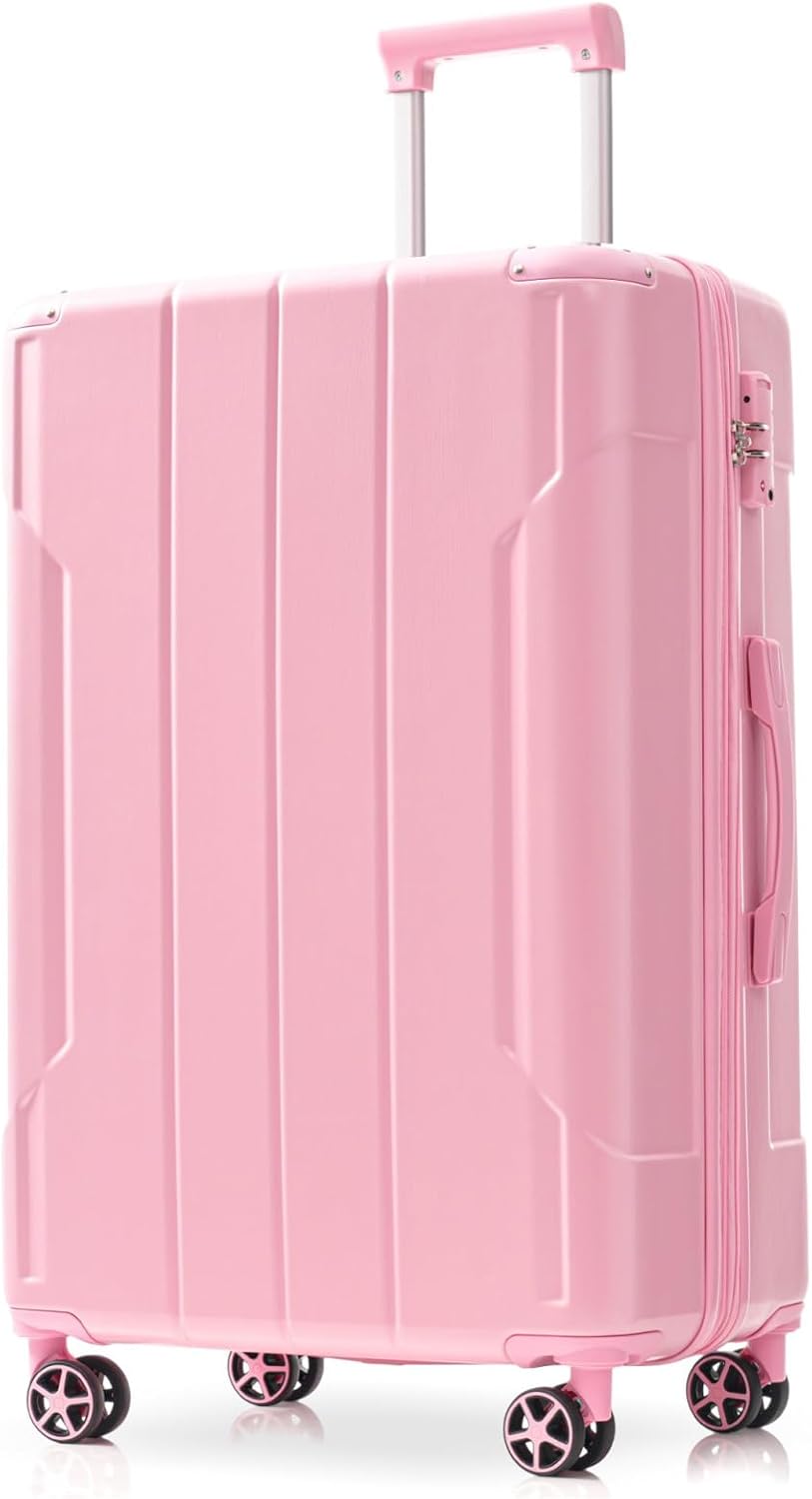 Merax 24 Inch Expandable Checked Luggage, Hardshell ABS Medium Suitcase with Spinner Wheels, TSA Lock, Lightweight Travel Suitcase for Long Trips and Vacations