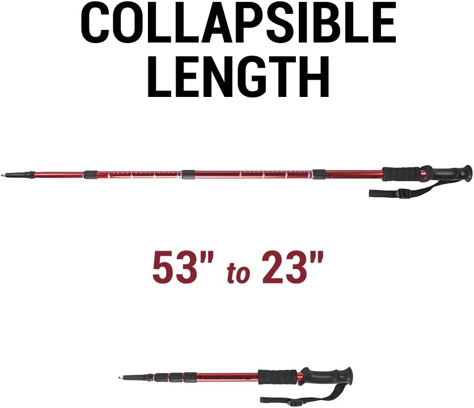 43" Shock-Resistant Adjustable Trekking Pole and Hiking Staff by Crown Sporting Goods