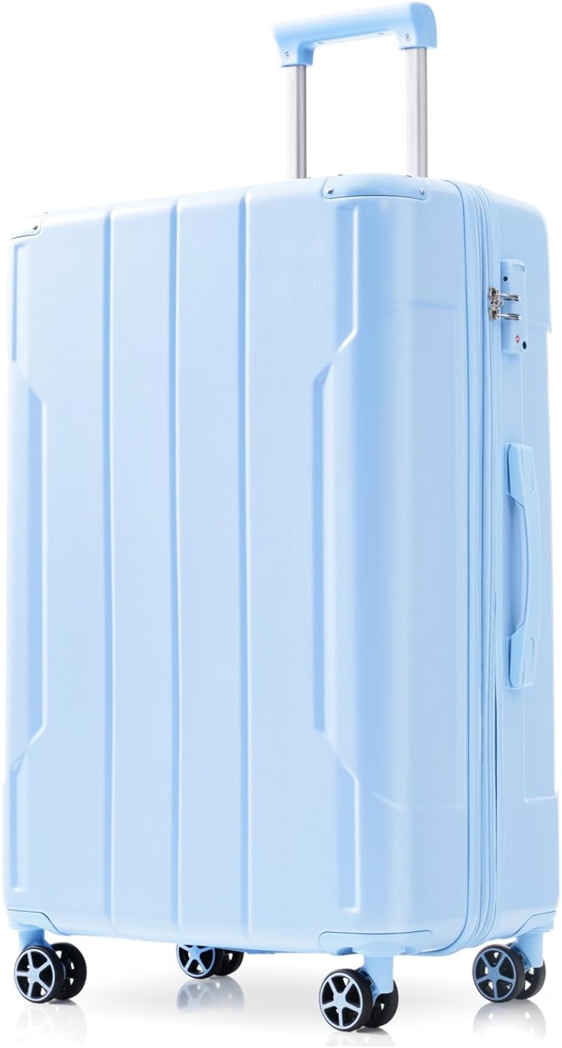 Merax 24 Inch Expandable Checked Luggage, Hardshell ABS Medium Suitcase with Spinner Wheels, TSA Lock, Lightweight Travel Suitcase for Long Trips and Vacations