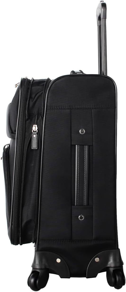 Nicole Miller Carry on Luggage Collection - Designer Lightweight Softside Expandable Suitcase- 20 Inch Carry On Bag with 4-Rolling Spinner Wheels