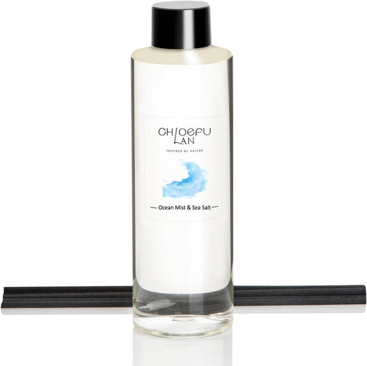 Chloefu LAN Ocean Mist & Sea Salt Scented Oil Diffuser Refill 6.76 fl oz Natural Scented Oil - Best for Aromatherapy, SPA and Home, 0% Alcohol, Fresh and Invigorating