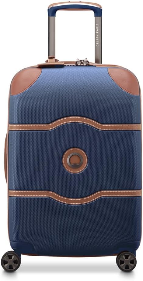 DELSEY PARIS Chatelet Air 2.0 Hardside Luggage with Spinner Wheels, Navy Blue, Carry on 20 Inch