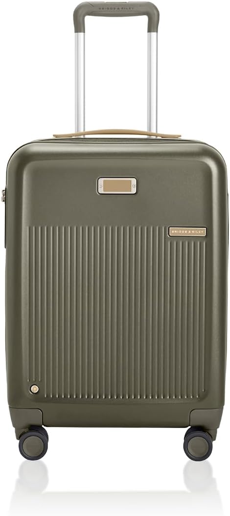 Briggs & Riley 21" Global Carry On Expandable Spinner - Luggage for Travel, Suitcases with Wheels, Hardside Rolling Bag for Men & Women, Self-Repairing Zipper - Sympatico Collection, Olive