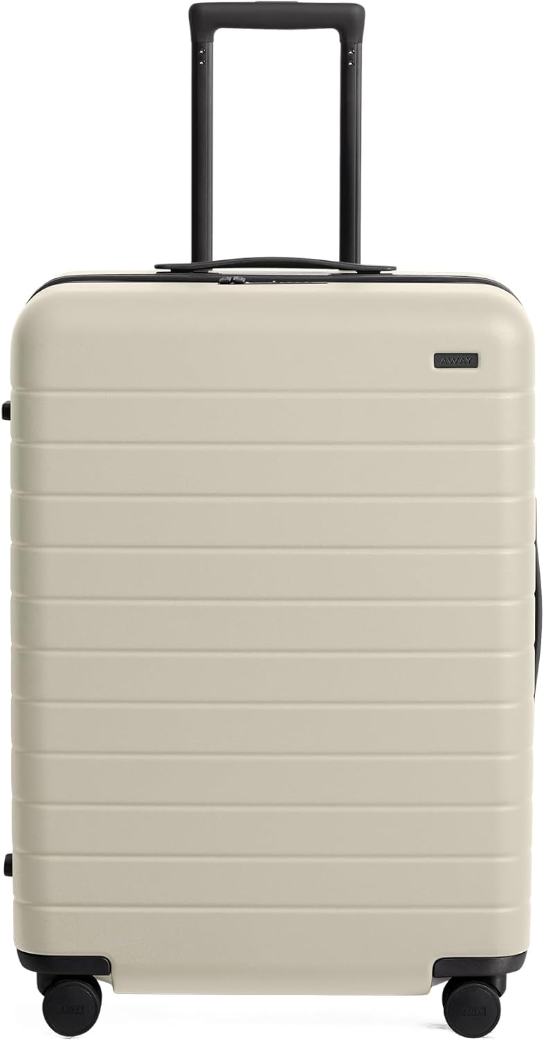 Away Medium Checked Luggage, Lightweight Hard Shell Suitcase with Spinner Wheels, Durable Rolling Luggage, TSA Lock, 26 Inch, Salt White Matte