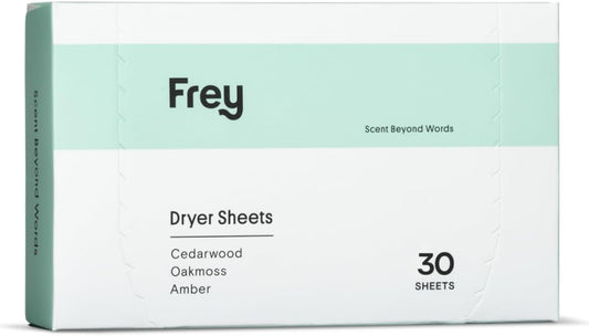 FREY Naturally Scented Dryer Sheets - Fabric Softener for Soft, Fresh & Clean Clothes (1-pack, Cedar Grove)