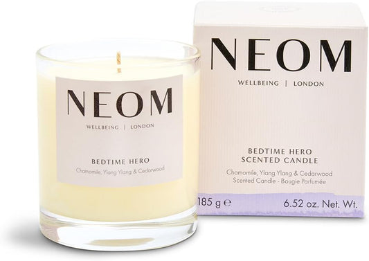 Neom- Bedtime Hero Luxury Candle, 1 Wick | Ylang Ylang & Chamomile | Essential Oil Aromatherapy Candle |Scent to Sleep