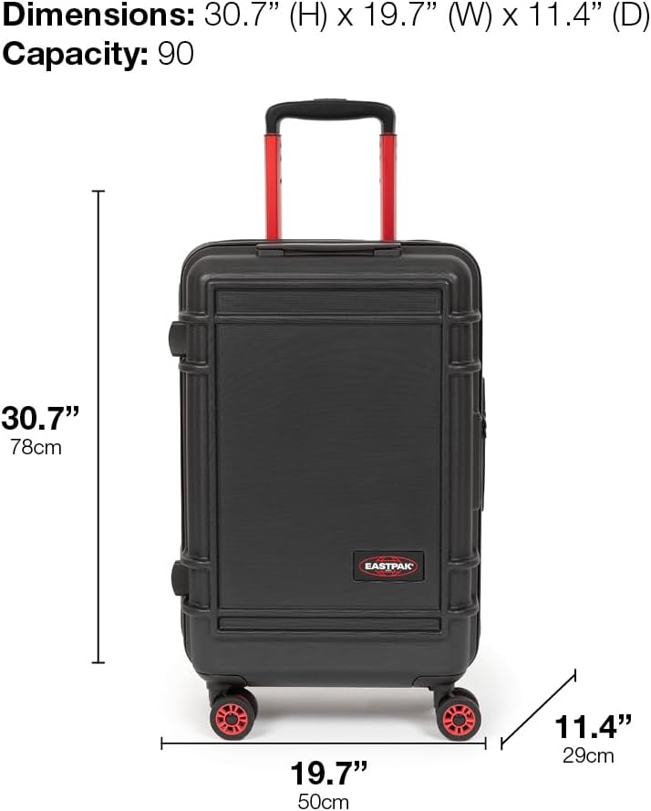 EASTPAK Resist'R Zip L – 90L Hardshell Suitcase with Dual Compartments, TSA Lock, Silent 360° Spinner Wheels & Water-Resistant Design, Camo