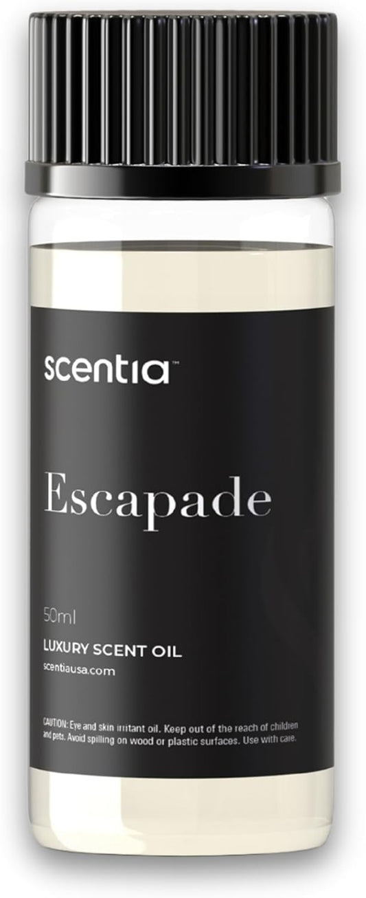 Scentia Hotel Diffuser Oil Inspired by 5-Star Hotel Scent - 50 mL 1.69 fl oz - Essential Oil Botanical Jasmine, Bergamot & Fresh Marine Notes for Aromatherapy Diffusers - Escapade, Thanksgiving Gift
