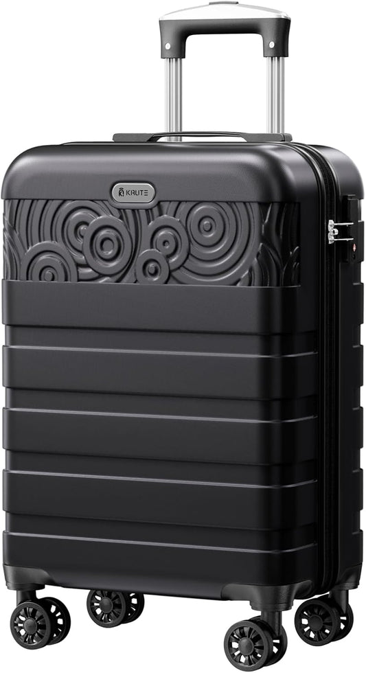 Krute Carry On Luggage 20 inch Suitcase with Spinner Wheels Airline Approved Hard Shell Luggages PC ABS TSA Lock Suitcase