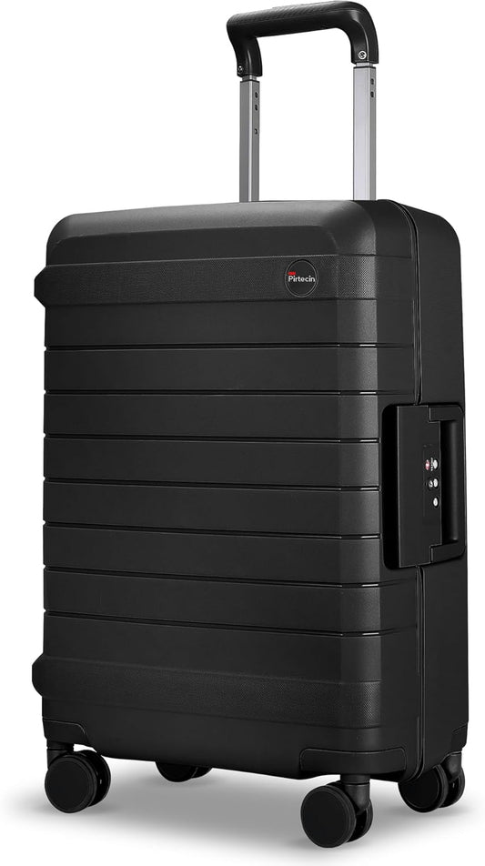 28 Inch Luggage with Spinner Wheels, Hardside Zipperless Large Checked Luggage with TSA Lock, Durable Rolling Suitcase, Black